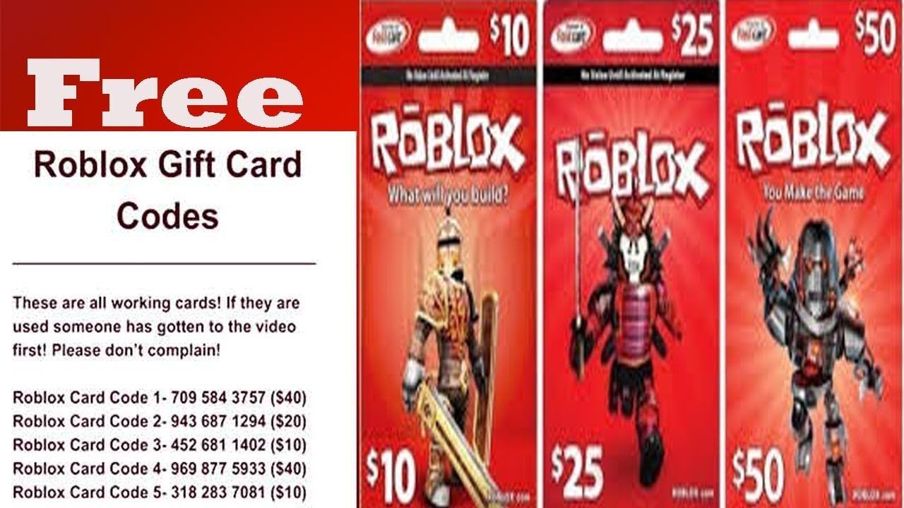 Free roblox gift cards no verification